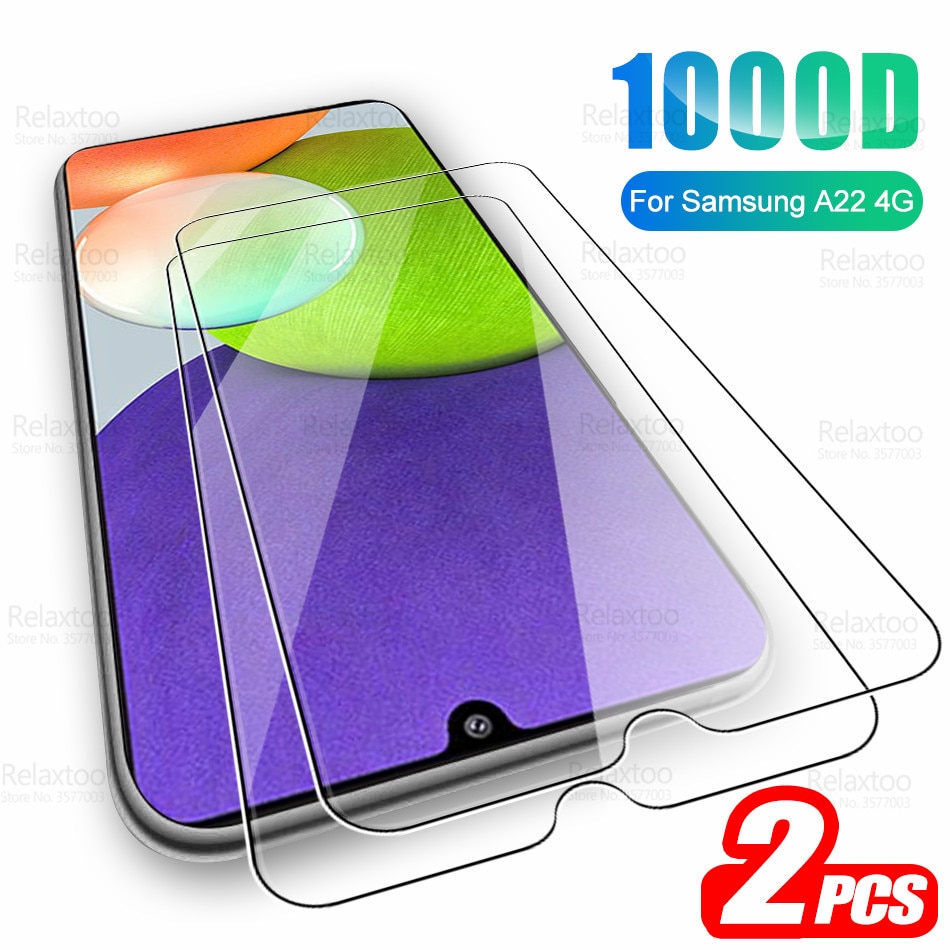 For Samsung A22 4G Glass 2pcs Tempered Glass For Samsung Galaxy A 22 SM-A225F 6.4" Screen Protector Guard HD 9H Protect