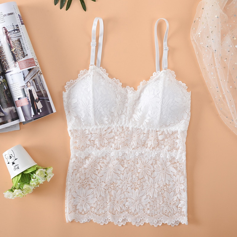 Women Tube Tops Summer Lace With Chest Pad V Shaped Wrapped Chest Sexy Fashion Back Long Version Tube Top