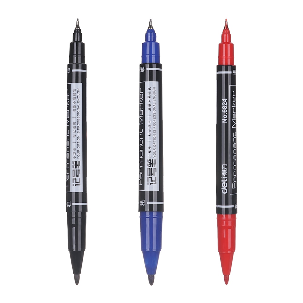1PC Color Dual Tip 0.5/1 mm Fast Dry Permanent Sign Marker Pen for Fabric Metal Quality Fineliner for Drawing Calligraphy Pens