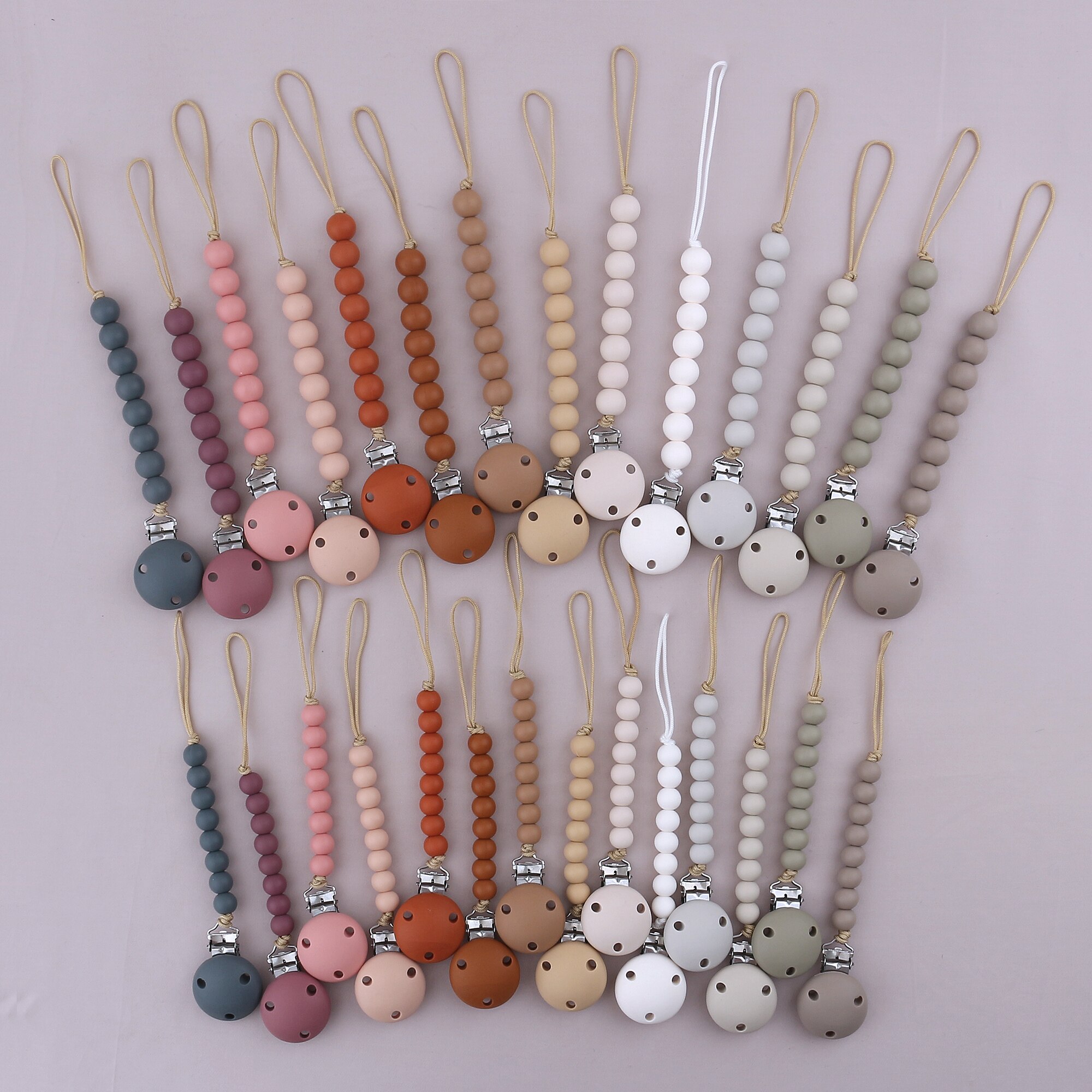 1pc BPA Free Silicone Baby Pacifier Clip Chain Silicone Beads Newborn Dummy Clip Soother Nipple Holder for Baby Teething Toys