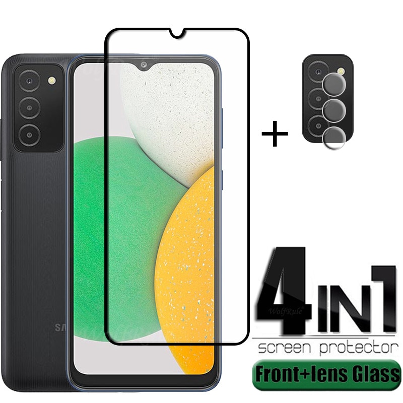 4-in-1 For Samsung Galaxy A13 Glass For Samsung A13 Tempered Glass 9H Full Cover Screen Protector For Samsung A12 A13 Lens Glass