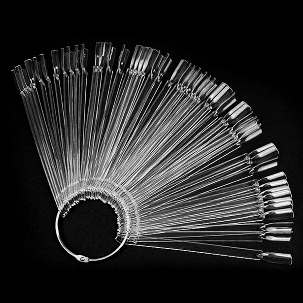 50/Set Nail Art Tips Display Practice Sticks Fan Shaped Nail Polish Swatches Nail Color Sample Nail Art Practice Tools