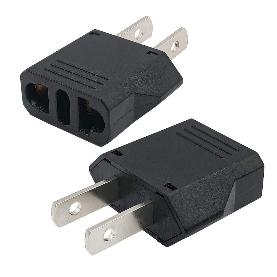 European EU to USA Canada Japan 2 Pin Travel Adapter Max AC250V 10A