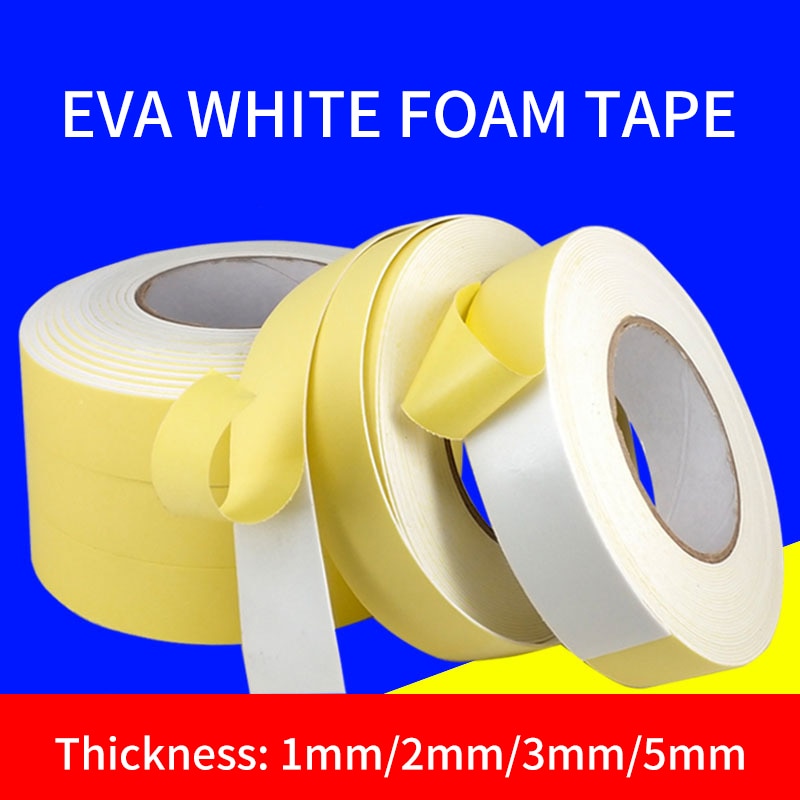 EVA White Sponge Single-Sided foam Tape Thickness 1mm 2mm 3mm 5mm Shockproof and Anti-Collision Sealing Strip Length 5 Meters