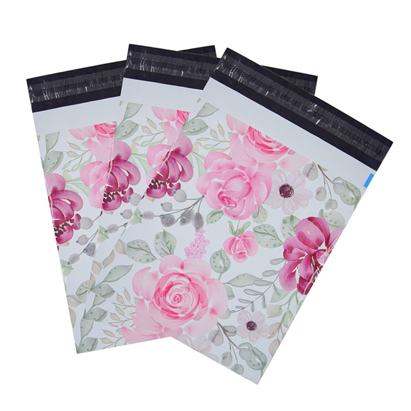 10PCS 10.2x14.5'' Flowers Printing Rose Courier Poly Mailer Packaging Envelopes Shipping Pouches