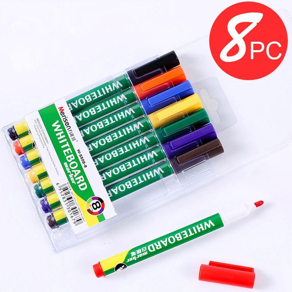 8 color/ Set Erasable Whiteboard Marker Pens Easy Wiping Drawing Pen Office School Supply 1.0mm