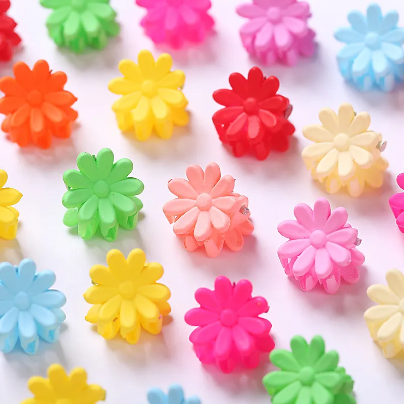 100Pcs Baby Clips Claw Daisy Hooks For Girls Acrylic Hairpin Barrettes Children Candy Color Clip Korean Hair Accessories Kawaii