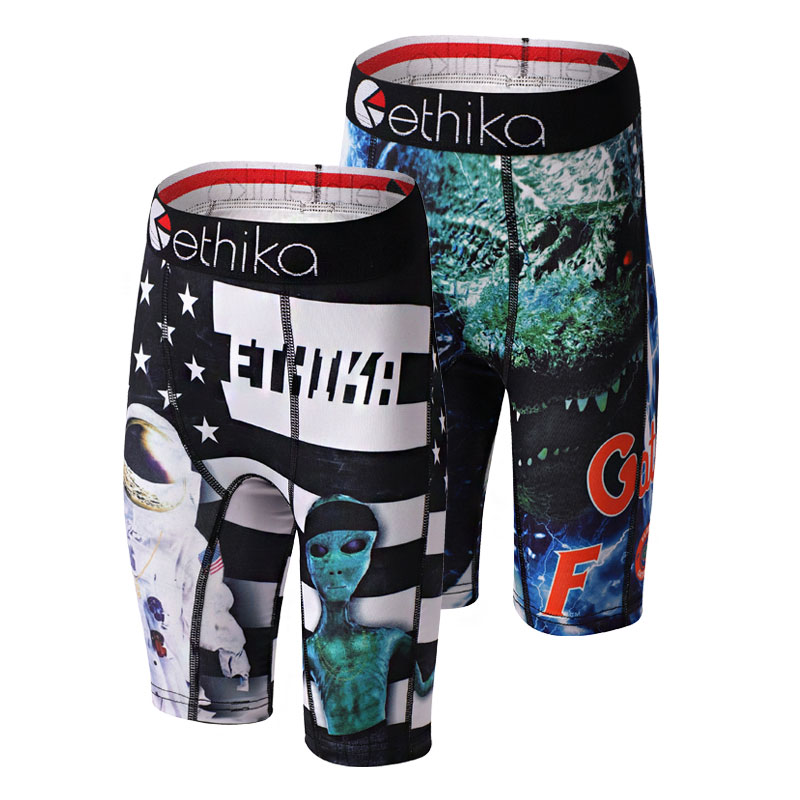 Ethika Cool Style Children Underwear Solid Color Boxers Fitness Sporty Sexy Beach Print Male Boxer Panties Ethika