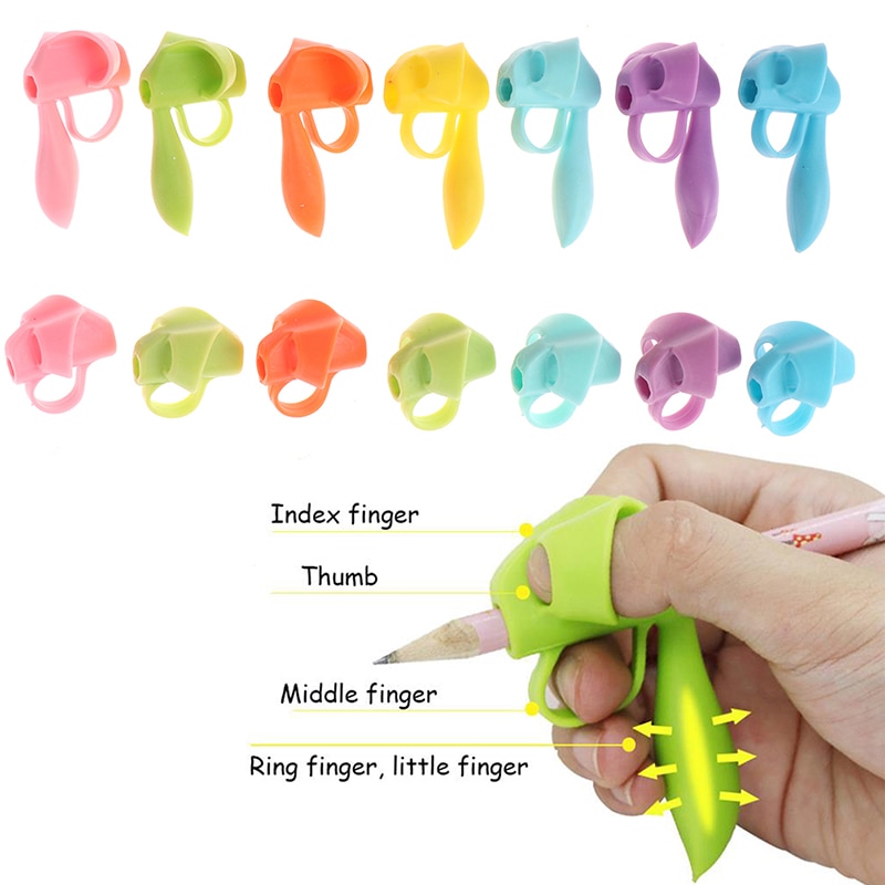 3Pcs/set New 3/5 Finger Silicone Pencil Pen Holder Children Writing Learning Tool Stationery Aid Grip Posture Correction Device