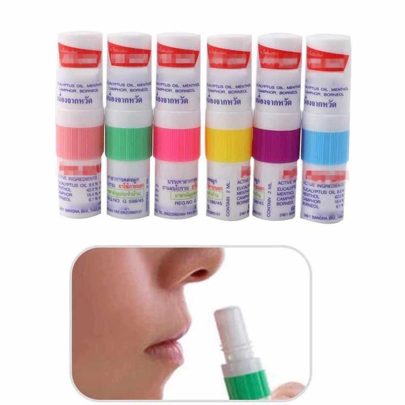 1pcs Thailand Incense Tube Nose Mint Tube Asthma Refreshing Aroma Oil Stick Mint Tube Refreshing Brain Bar