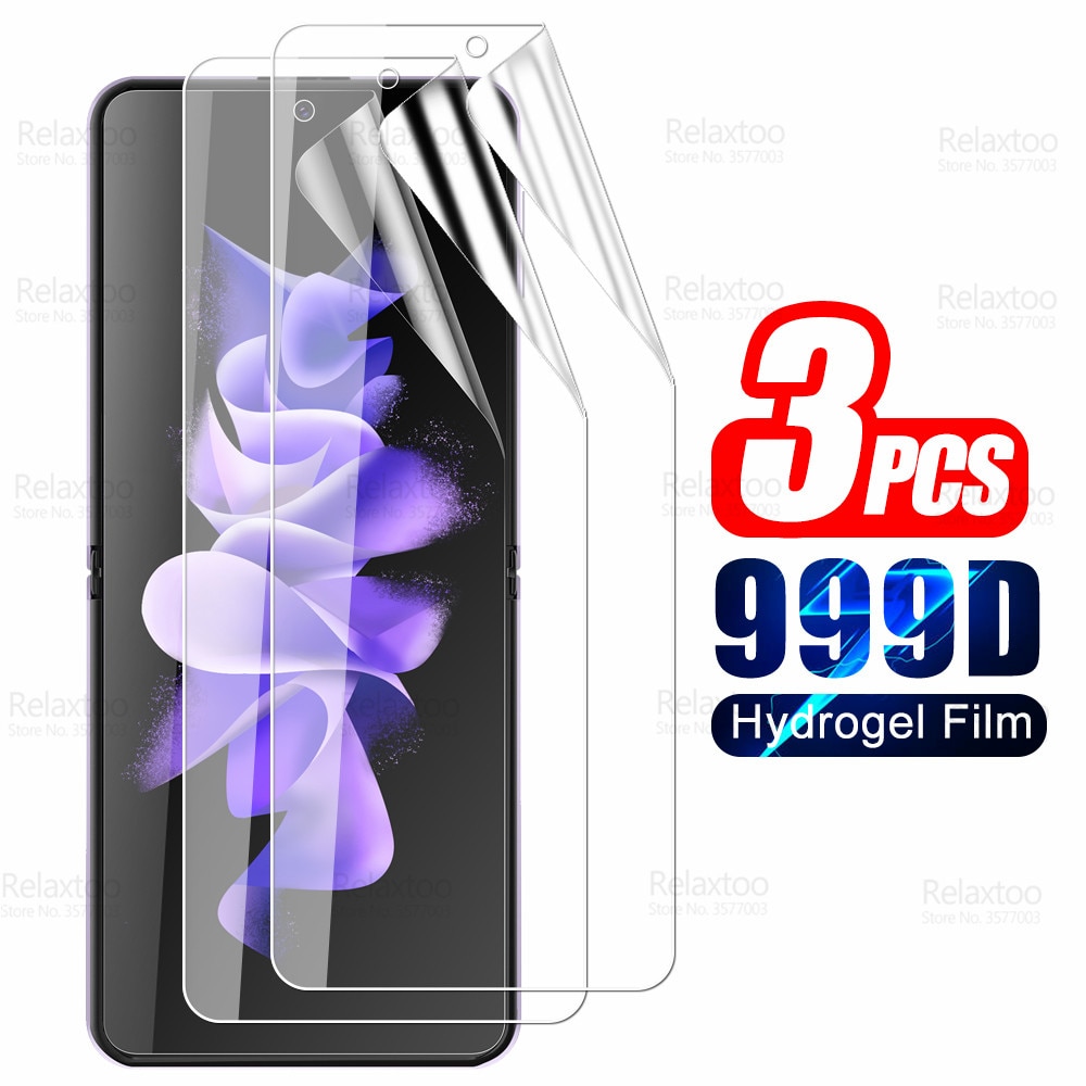 3pcs Full Curved Hydrogel Film For Samsung Galaxy Z Flip 3 5G Screen Protector ZFlip3 Flip3 Phone Soft Protective Film Not Glass