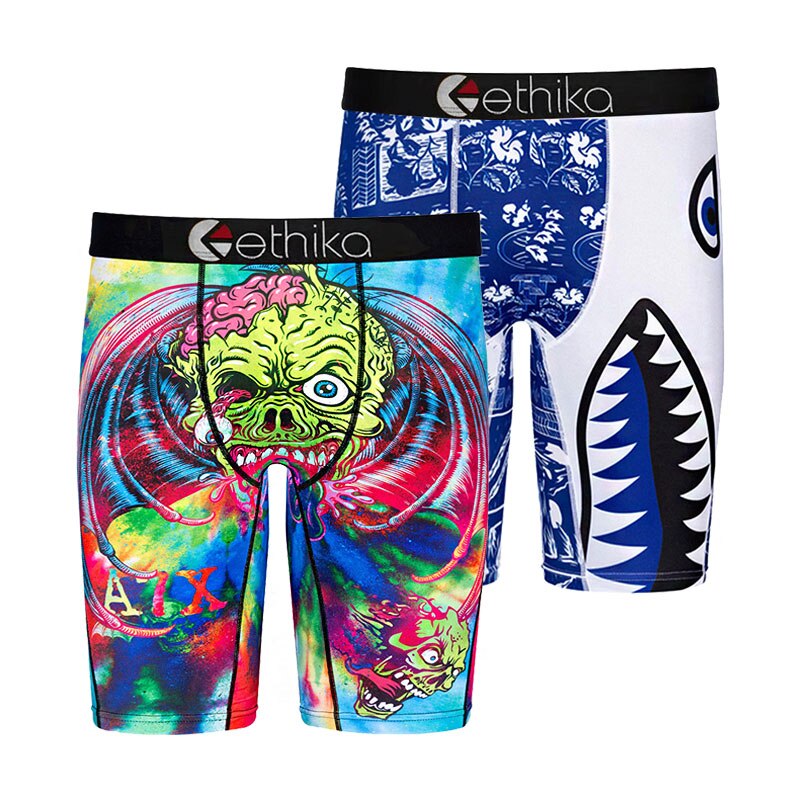 Ethika 2021 Hot Colorful Ethika Underpants Breathable Male Short Pants Spandex Animal Cartoon Boxers Kids Ethika