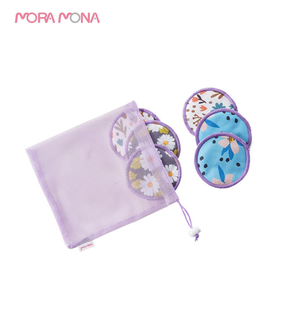 Mora Mona Washable Breast Pads Newly Designed Super Absorbent 10 Cm Breast Feeding Pads Waterproof Pul Print Nursing Pads