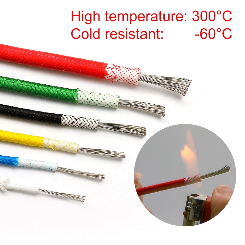 Heat resistant 300°C glass fiber braided silicone resin high temperature resistant silicone wire flame retardant insulated cable