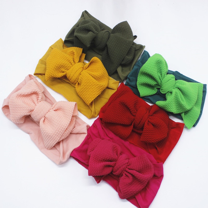 Cute Bow Children's Hair Band Super Soft Wide Edge Sports Baby Knitted Elastic Headband Baby Accessories Baby Girl Headband