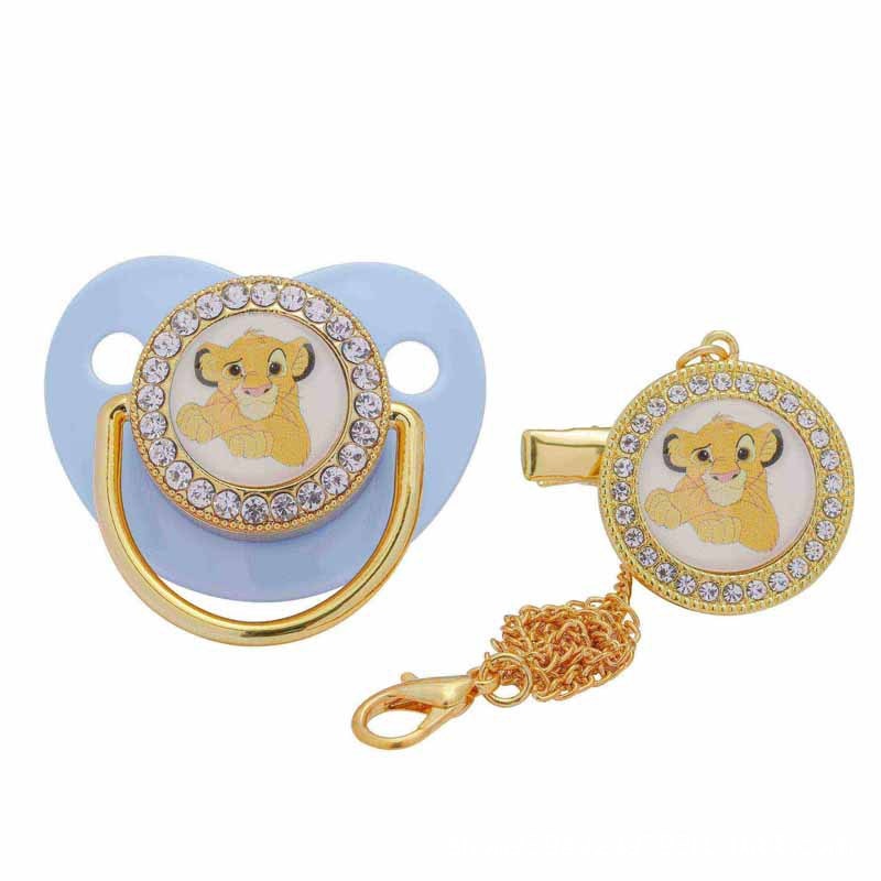 New Cartoon Hot-selling Baby Pacifiers Infants And Young Children Point Drill Soothing Playing Mouth Silicone Weaning Artifact