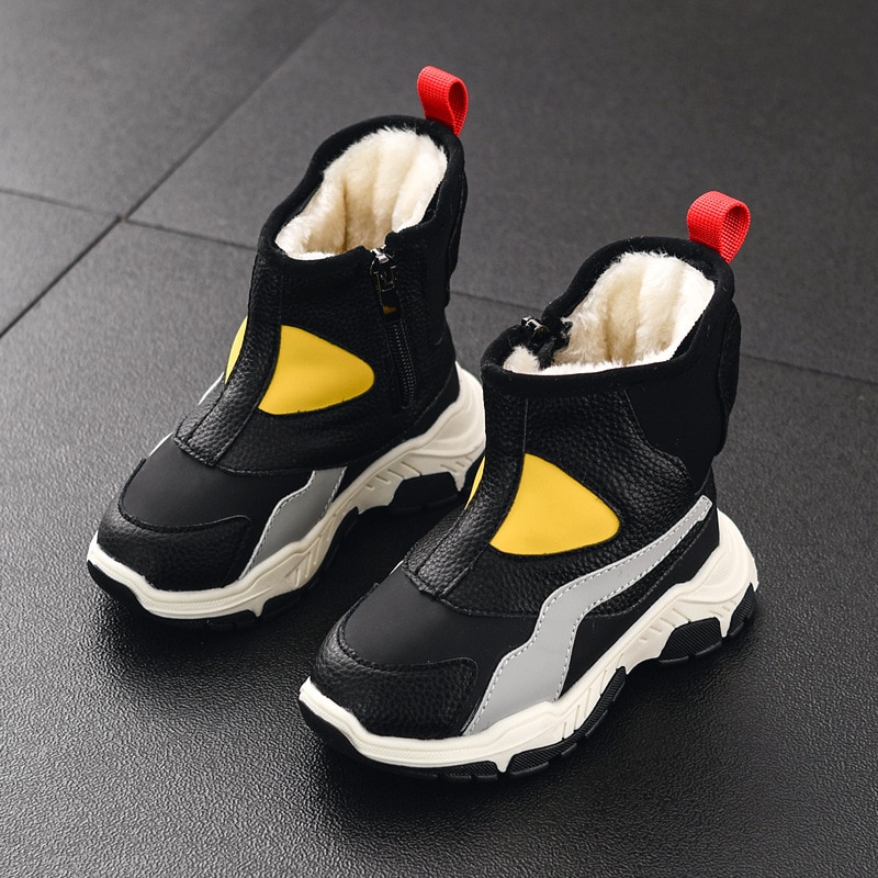 Children Boys Boots Waterproof Winter Boots for Kids Girls Snow Boots Keep Warm Shoes Plush Inside Ankle Boots SJL001