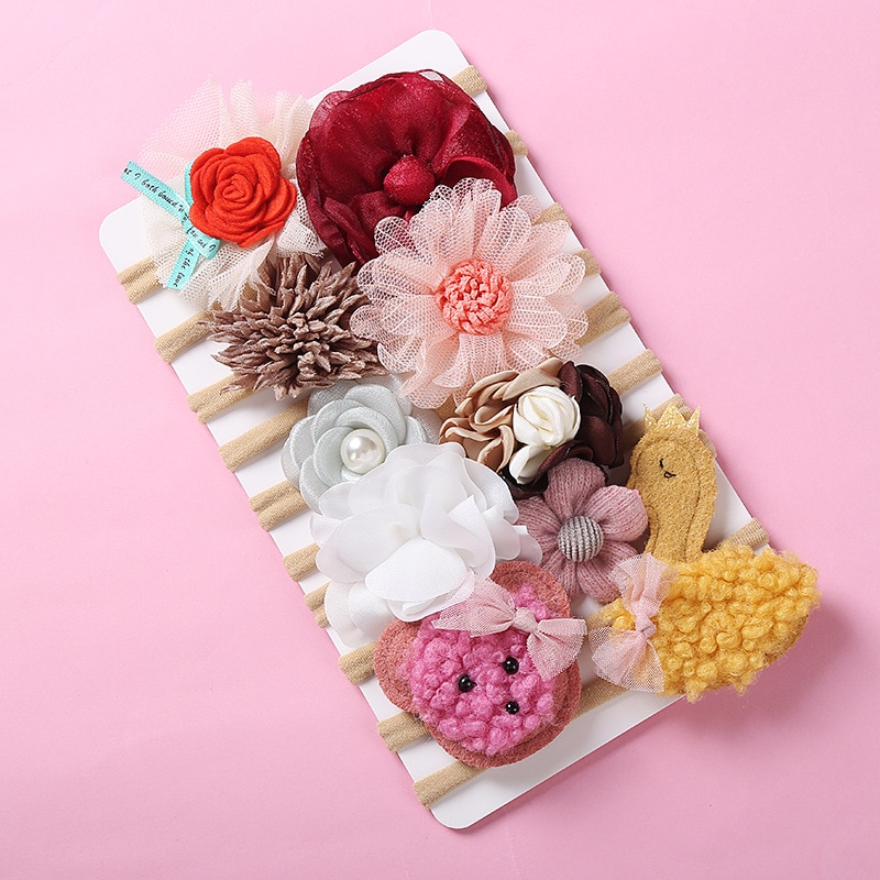 Childrens Headwear, Baby Nylon Headband Super Soft Flower Baby Headband Baby Accessories Baby Girl Accessories Baby Girl