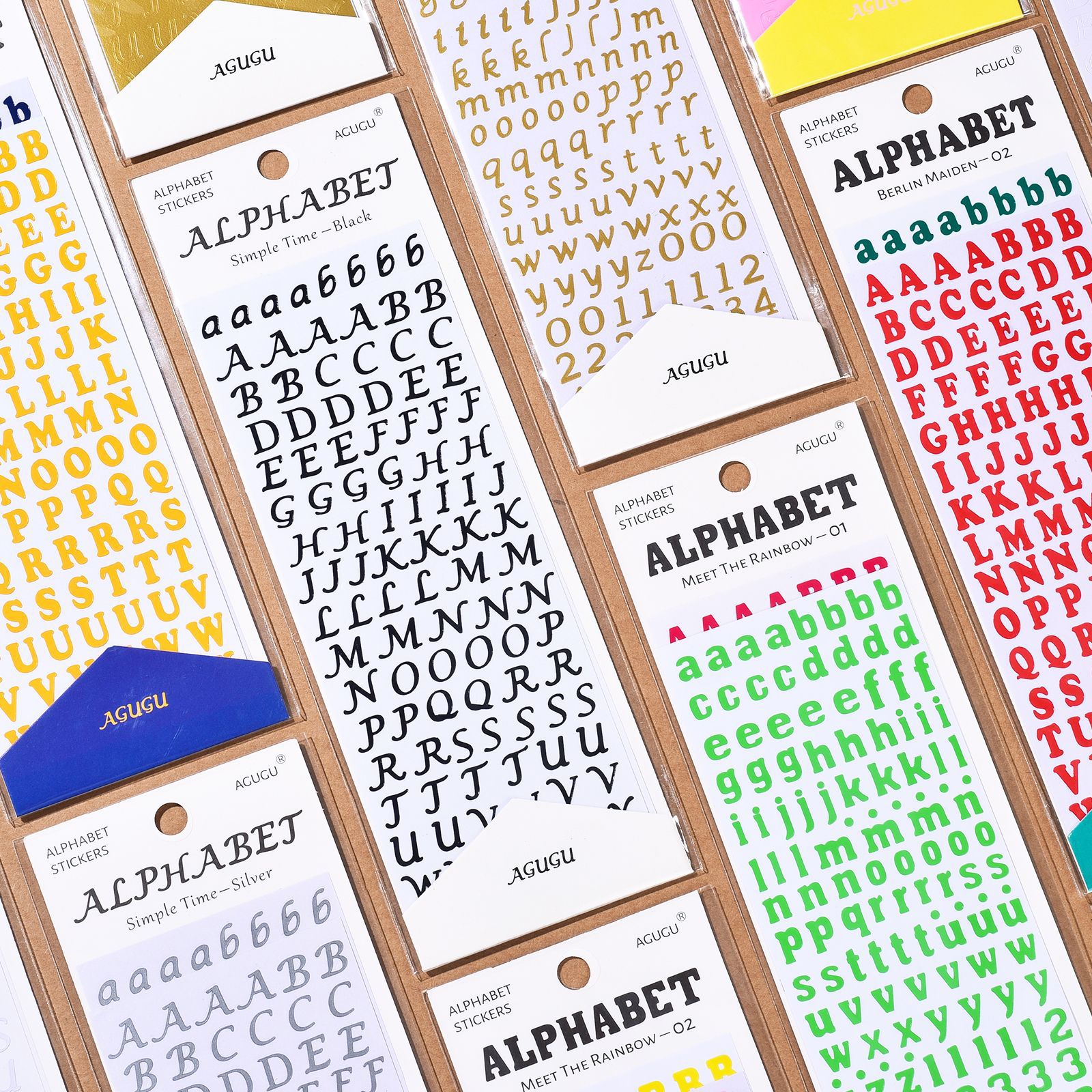 MOHAMM 2 Sheets Number Letters Alphabet Plaid Decorative Stickers for Scrapbooking Photo Album Card Making Dairy Journal DIY