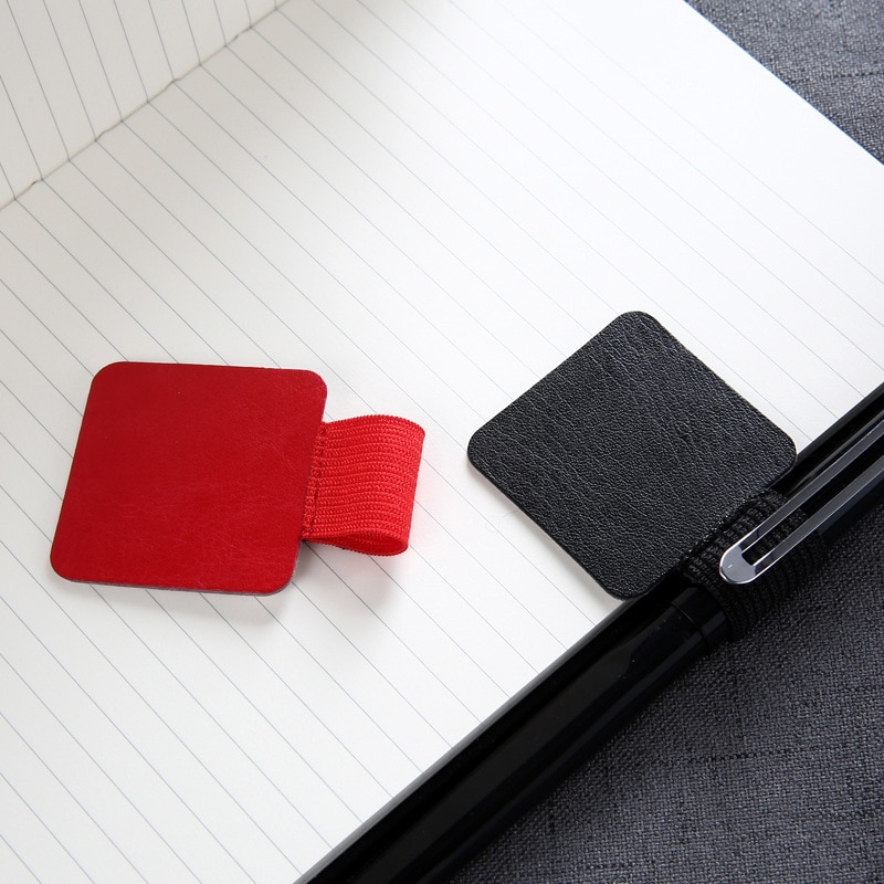 PU Leather Pen Holder Self-adhesive Pencil Elastic Loop for Notebooks Journals Clipboards