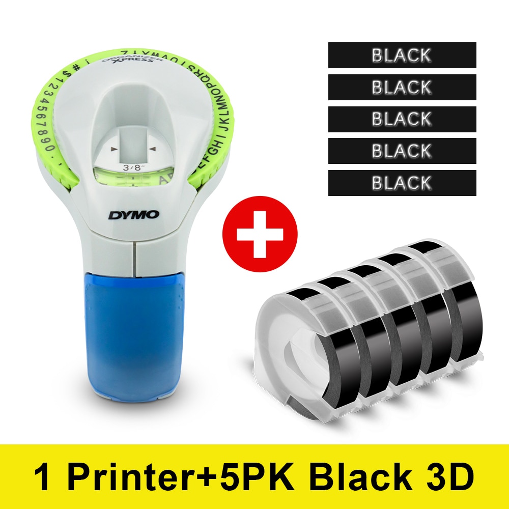 5PK Labels For Dymo 12965 Label Maker DIY 3D Manual Label Machine with 9mm 3D Embossing Tapes For Dymo 12965 3D Label Typewriter