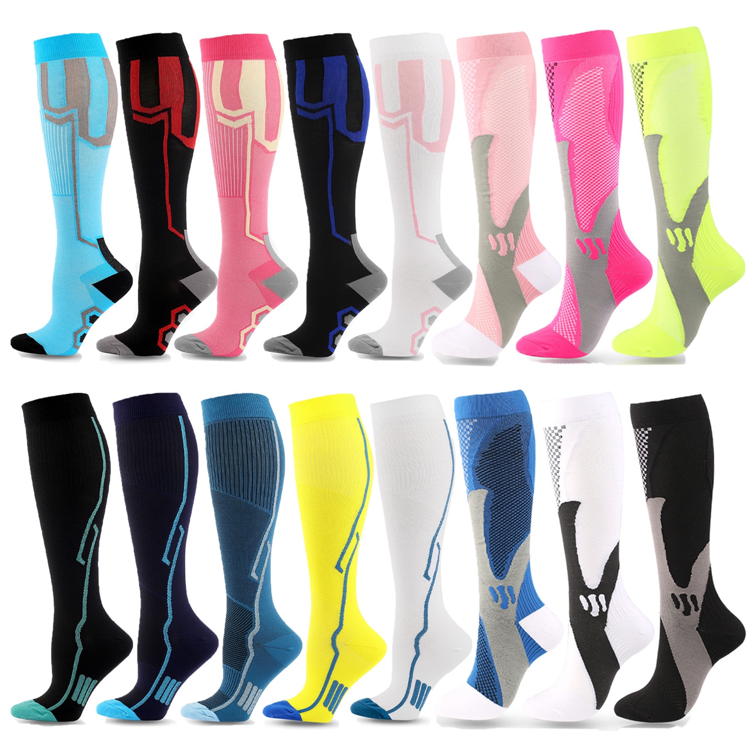 New Harajuku Compression Stockings 20-30 Mmhg Fit Pregnancy Varicose Veins Nursing Blood Circulation Adult Women Men Sport Socks