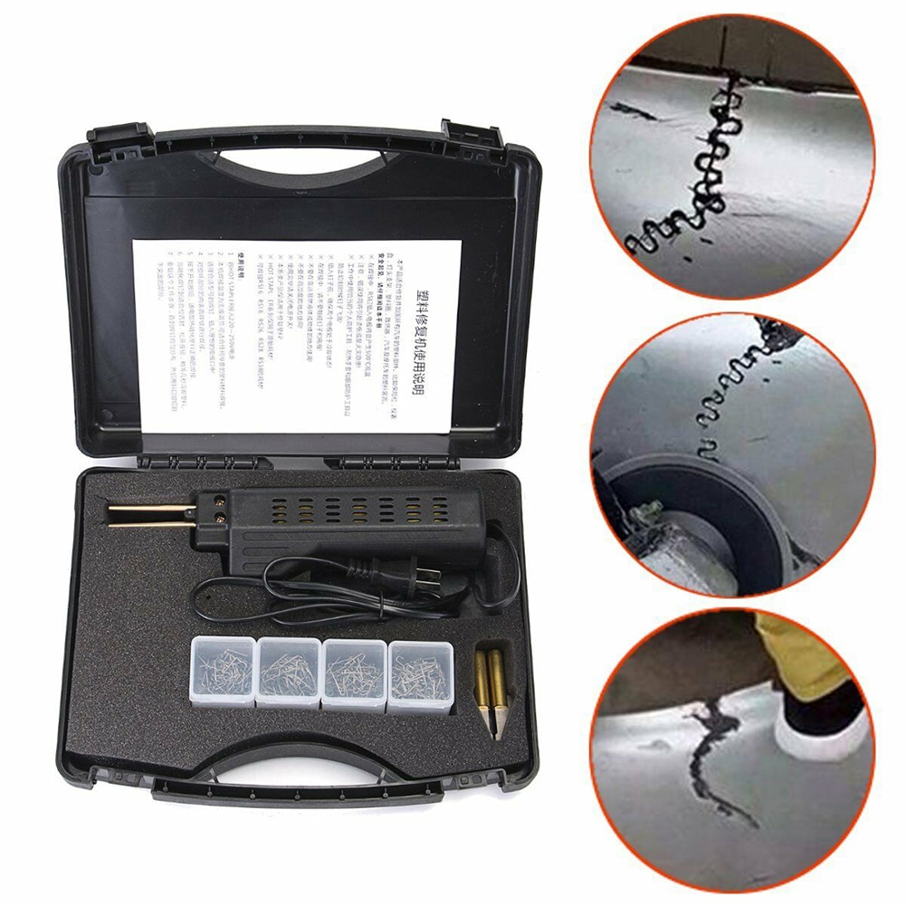 Car Bumper Dashboard Repair Tool Welding Repair Kit Plastic Hot Staplers with 200 Staples