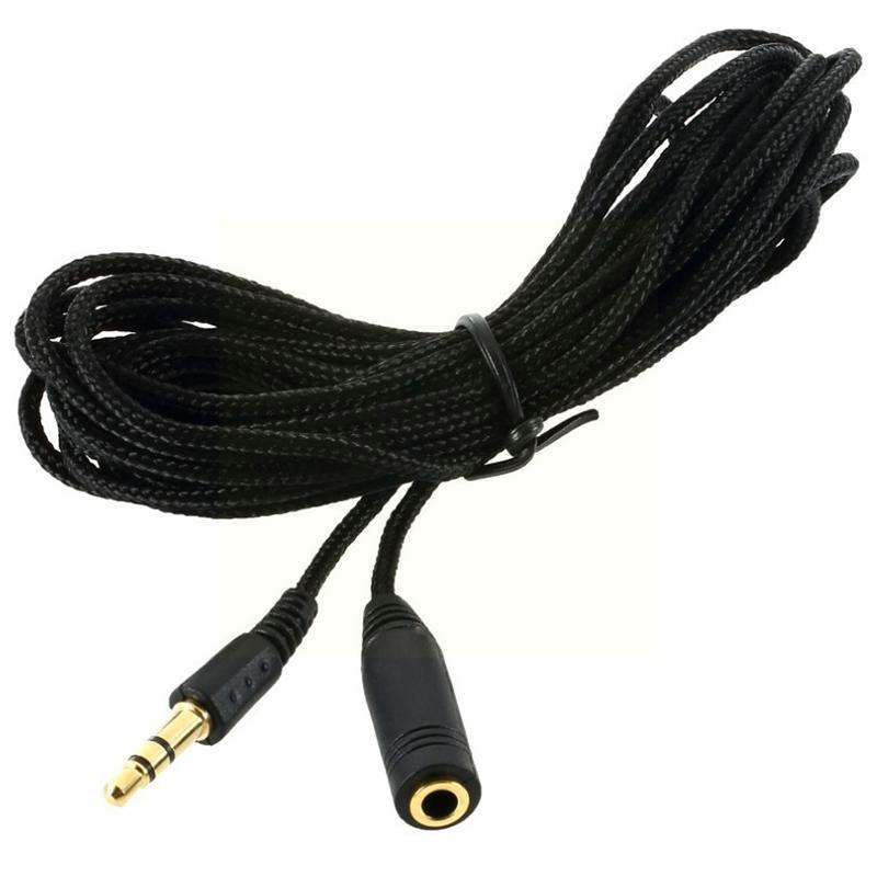 NEW 5m Earphone Headphone Stereo Audio Extension Cable Phone For Speaker Lanyards Wire To Cord Female 3.5mm Male Cloth Jack Y4A8