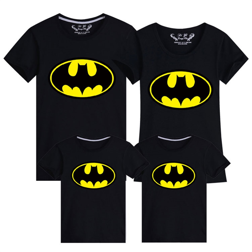 New Product Fashion Summer Tshirt Cartoons Disney Batman Print Short Sleeve Family Base T-Shirt Children Tees Kids Clothes Tops