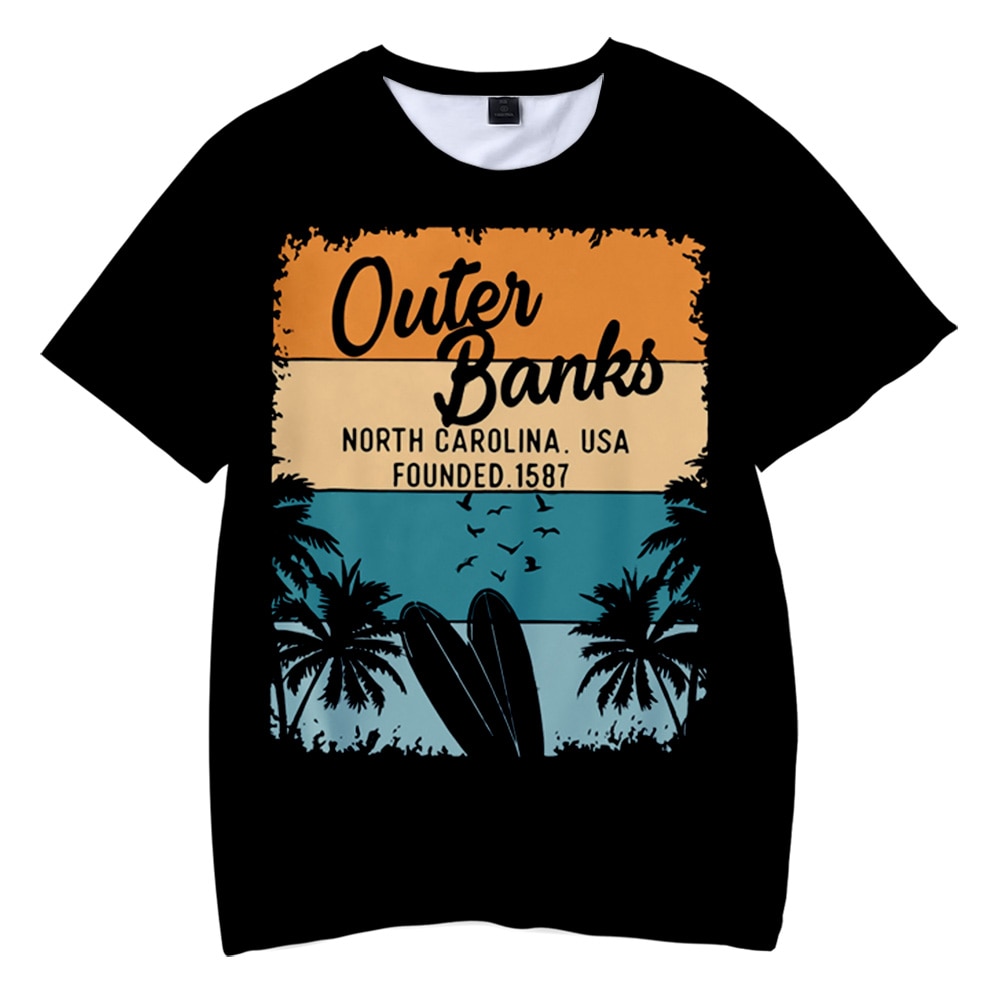 Outer Banks 3D Printed Children Penguin T-shirts Summer Short Sleeve Tshirt Hot Sale Kids Casual Streetwear
