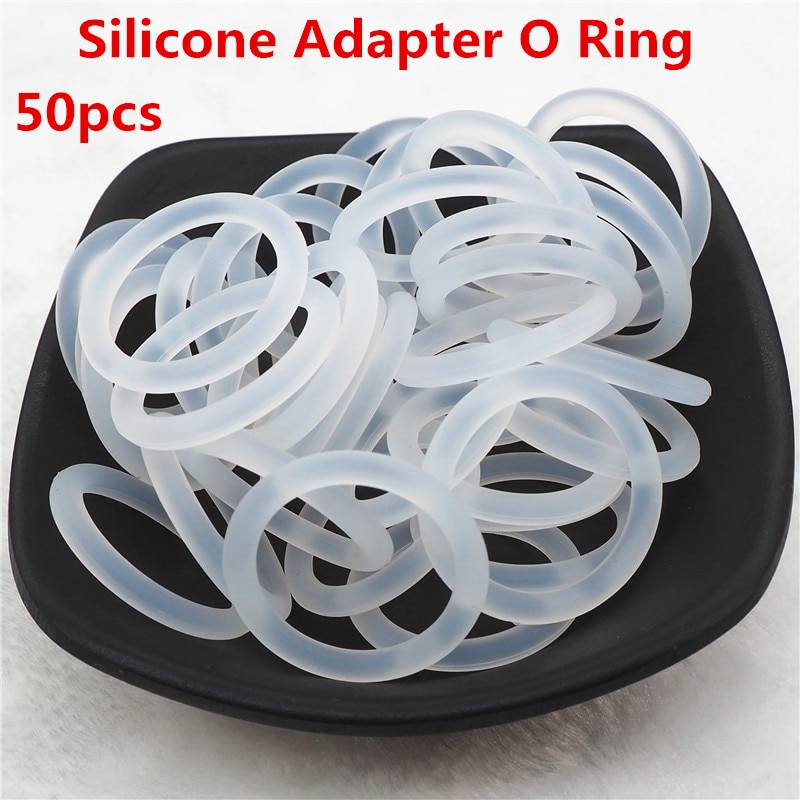 Chenkai 50pcs Clear Silicone O Rings DIY Baby Dummy MAM Napkin Pacifier Chain Clips Adapter Holder O Rings Food Grade BPA Free