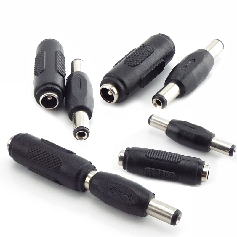DC Conversion Head Jack Double Male to Male 5.5*2.1mm Female to Female Panel Mounting Adapter Connector Plug