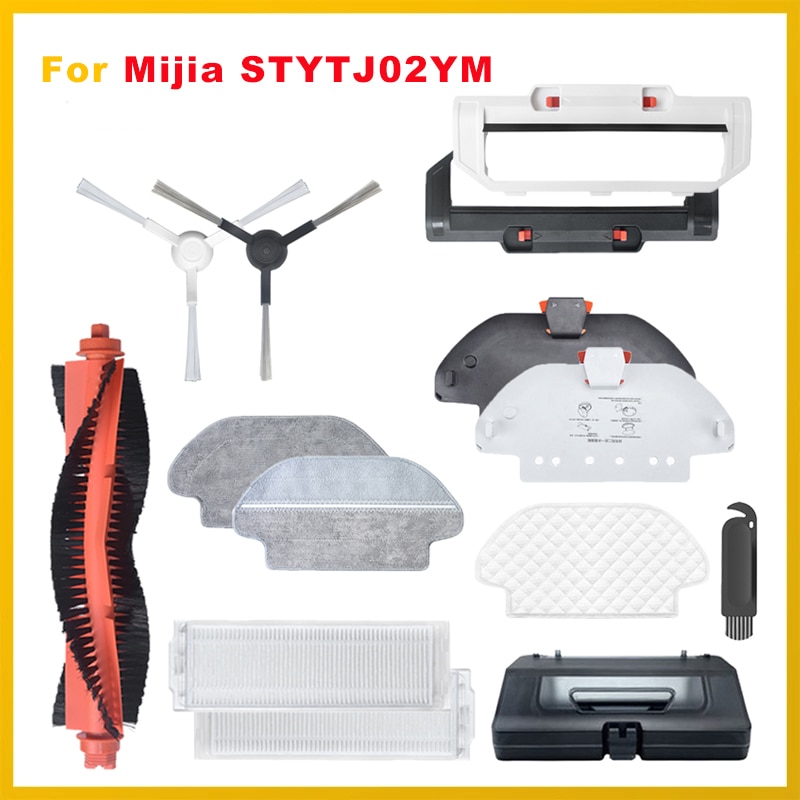 Side Brush Main Brush Cover Mop Cloth Stents For Xiaomi Mijia LDS / STYTJ02YM / Conga 3490 Viomi V2 PRO V3 SE Vacuum Cleaner