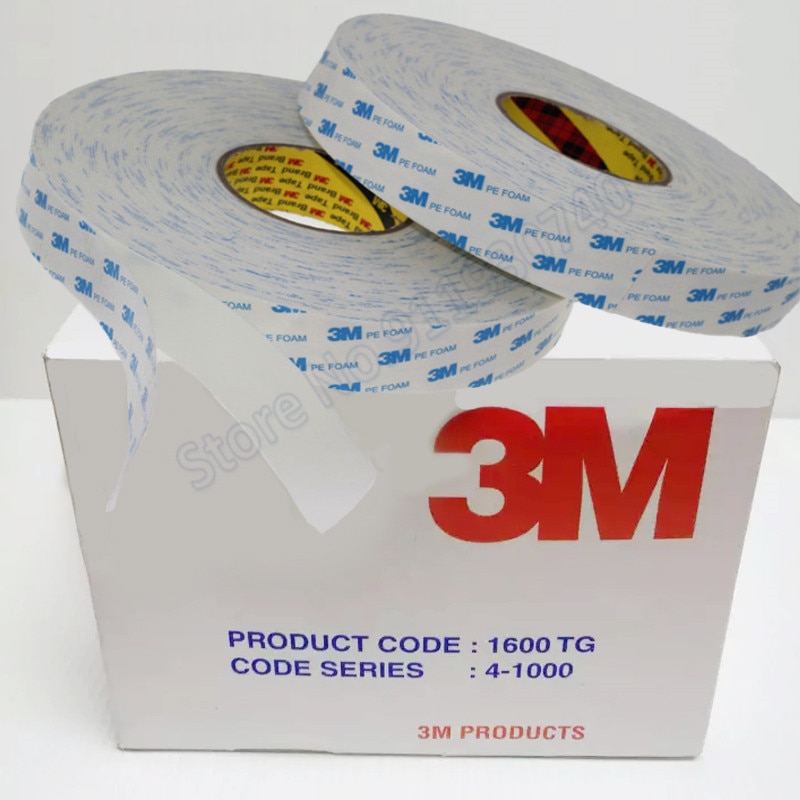1600T White 20mm 30 Meter 3M Strong Mounting Double Sided Tape Sticker PE Foam Pad Home Photo Frame Adhesive Self-Adhesive