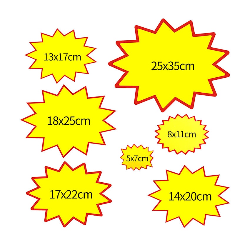 POP Explosion Poster Promotions Sale Paper Card Board Price Label Tag Signage In Store Display Advertising 200pcs