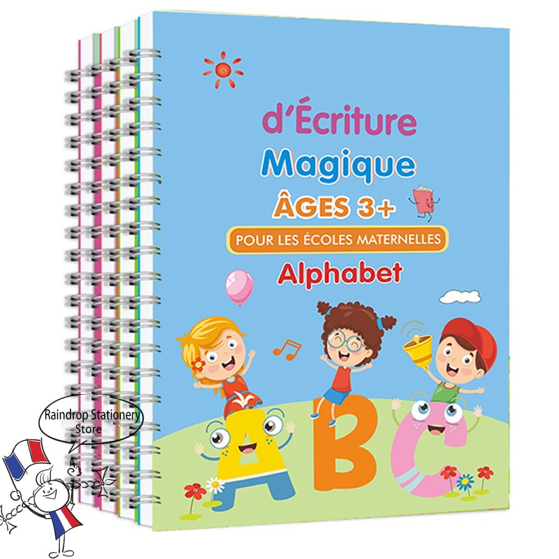 New French Magic Practice Copybook Snak Magic Book That Can Be Reused French Alphanumeric Calligraphy Writing Children Copybook