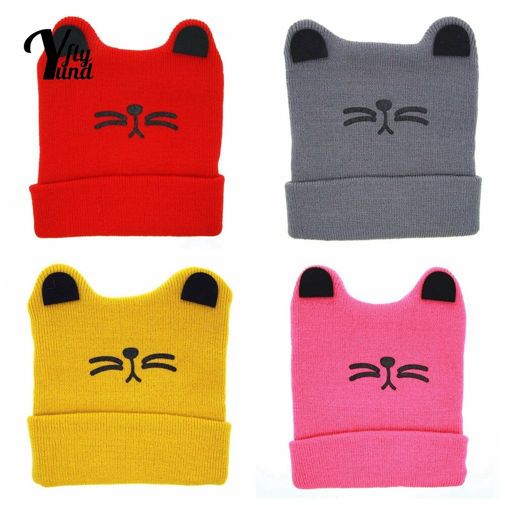 Yundfly Lovely Cartoon Pattern Baby Hats Soft Comfortable Knitting Wool Caps Children Headwear Hair Accessories Birthday Gifts