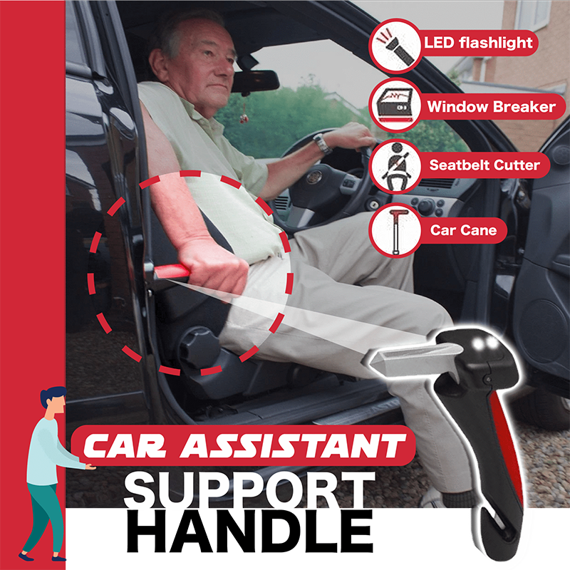Car Assistant Support Handle Multi-function Safety Door Aider Handles Assist Hammer Bar Parts Window Breaker With LED Dropship