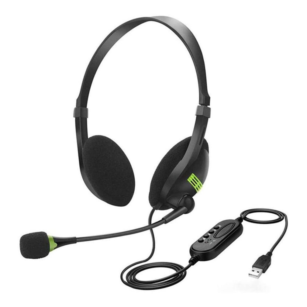 Computer USB Headphone Call Center Telephone Headset With Microphone Noise Cancelling Wired Business Headset for PC Laptop