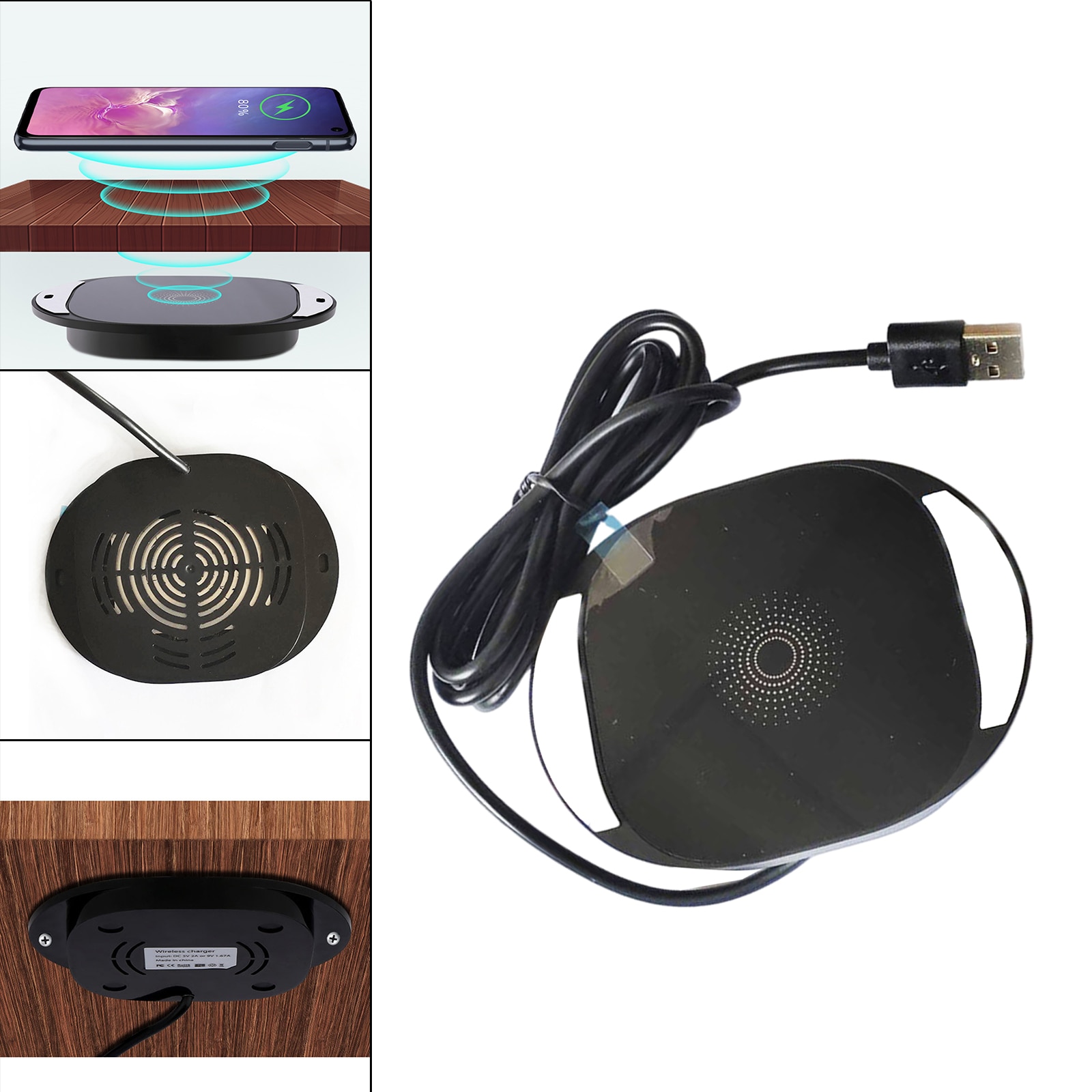 Wireless Charger Qi Long-Distance Charging Base for Cell Phones Restaurant Office Marble Tables