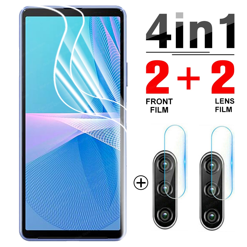 4 in 1 Hydrogel Film For Sony Xperia 10 III Screen Protector films For Xperia10 III Camera Lens Protective film not glass