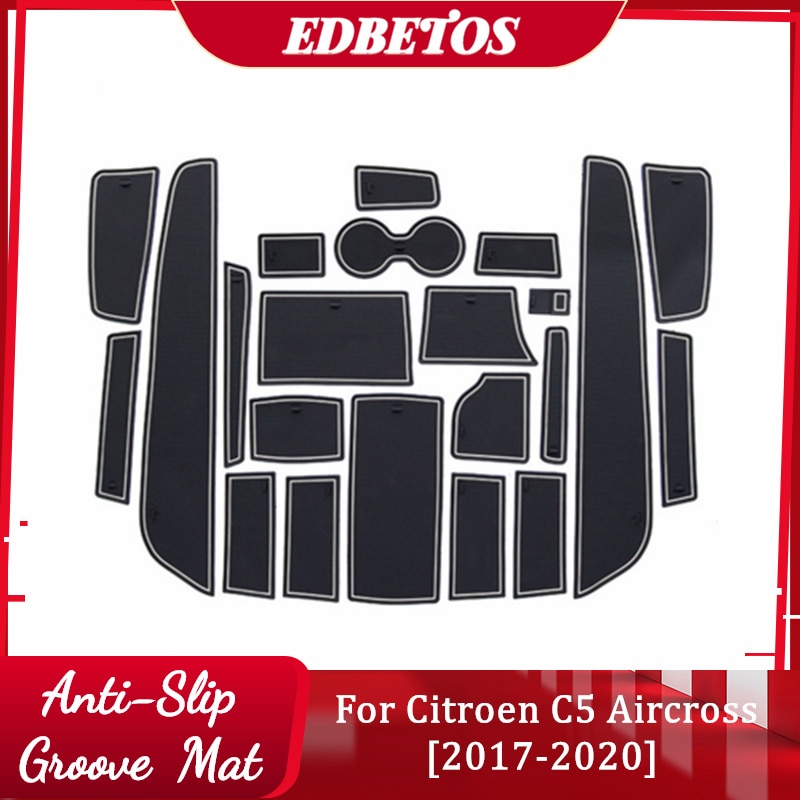 Gate Slot Pad For Citroen C5 Aircross 2017 2018 2019 2020 Door Groove Mat Automotive Interior Non-Slip Mats And Dust Mat
