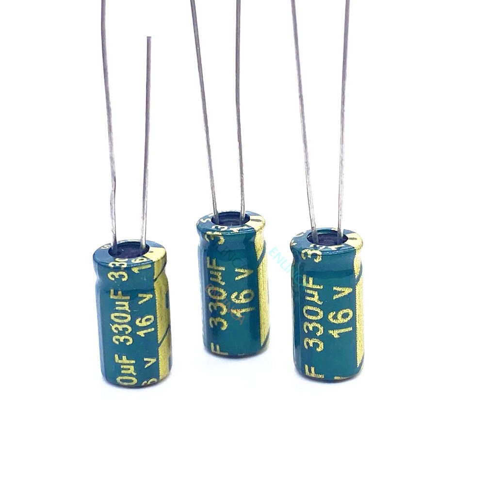 20pcs/lot 330uf16V Low ESR/Impedance high frequency aluminum electrolytic capacitor size 6*12 16V 330uf 20%