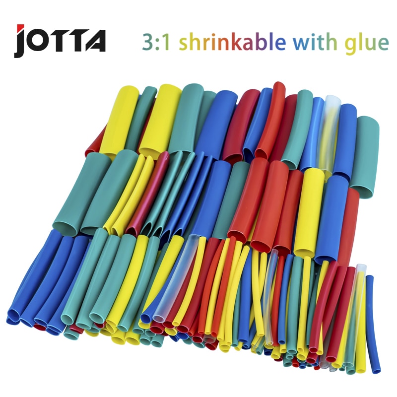 3:1 Heat Shrink Tube With Glue Inside 90 PCS 8 Size 1.6/2.4/3.2/4.8/6.4/7.9/9.5/12.7mm Wrap Wire Cable Kit