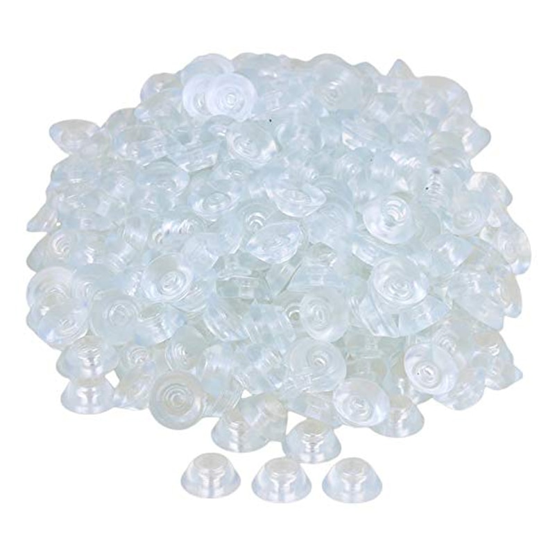 400PCS Silicone Round 15x6x8mm Door Stopper Bumpers Self-adhesive Wall Protectors Furniture Feet Pads