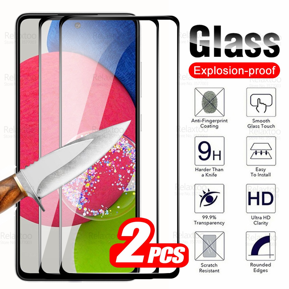2pcs Protective Glass For Samsung Galaxy A52s Screen Protector Sumsung A 52s A52 52 S A528B A526B 5G 9D Cover Tempered Glas Film