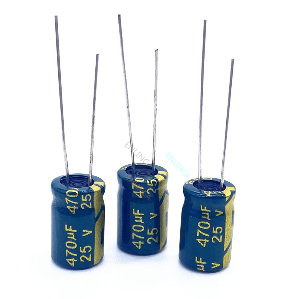 10pcs/lot 25V 470UF Low ESR/Impedance high frequency aluminum electrolytic capacitor size 8*12 470UF25V 20%
