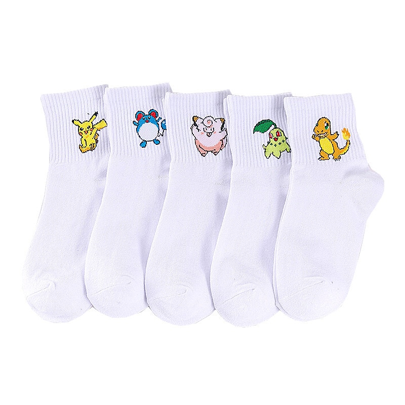 Anime socks Pokemon Pikachu Jigglypuff Charmander Cute cartoon tube socks casual xxx boys and girls cotton Adult socks