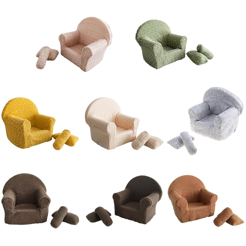 Newborn Seat Posing Modeling Sofa and Pillow Set Baby Full Moon Photo Shooting Props Infant Photography Accessories Fast Reach