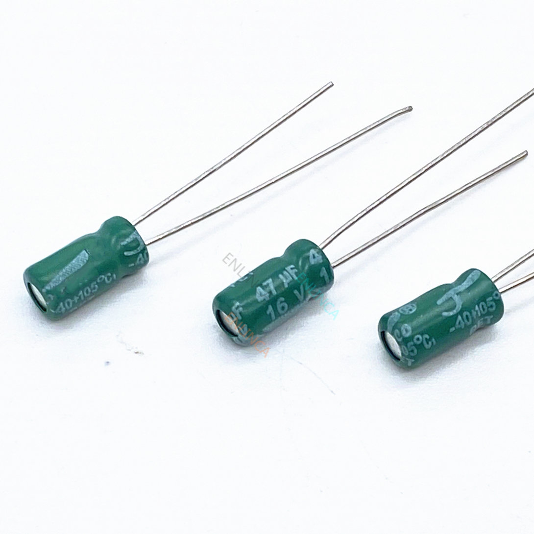 100pcs/lot 16v 47uf size 4*7mm Aluminum electrolytic capacitor 16v47uf 47uf 16V 20%